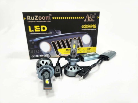 Ruzoom F9A-T2  светодиодные лампы LED 2шт H7 12В 60W 6000K 6000Lm гарантия 6мес    фото 4