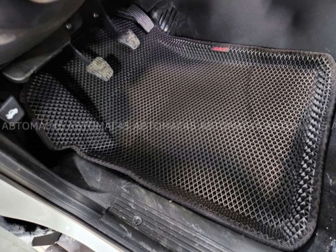 EVA ЭВА 3D коврики в салон Нива Шевроле Niva черные рисунок ромб комплект 5шт CITY Press форма  фото 3