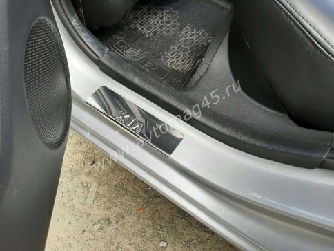 Dollex  Накладки на пороги  Kia Rio Киа Рио 2011г-2017г 4 шт нержавейка    фото 6