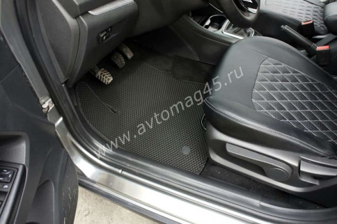 EVA ЭВА  коврики в салон LADA Vesta Веста Vesta SW SW Cross NG черные черный кант рис ромб комп 5шт фото 11