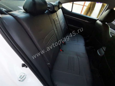 Авточехлы  Hyundai Elantra VI пок Хендай Элантра 6 пок 2015-2020г экокожа черная    фото 2