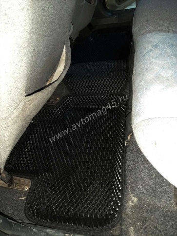 BORATEX  коврики в салон 3D EVA ЭВА Lada Приора ВАЗ 2110 2112 черные рисунок ромб комплект 5шт фото 3