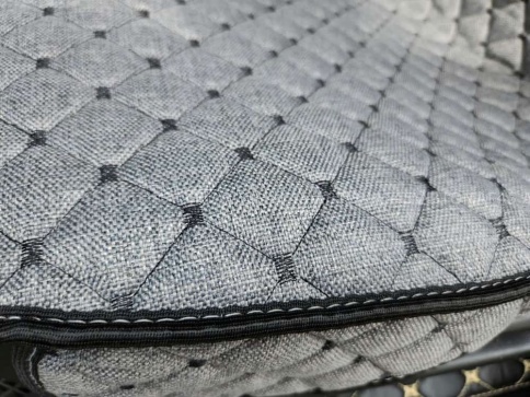 Чехлы  накидки на сиденье лен 2Д серый передние 2шт LEX   фото 14