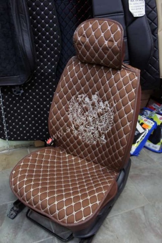 Чехлы  накидки на сиденье серия G лен коричневый комплект 5шт    фото 6