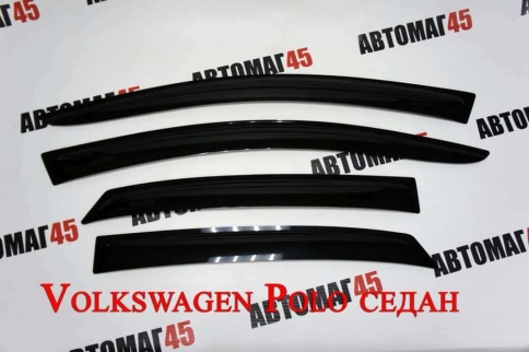 ANVair  дефлекторы окон Volkswagen Polo Фольцваген Поло седан 2010-2020г комплект 4шт    фото 2