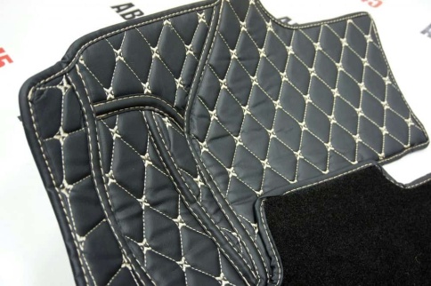 Ковры  5D экокожа Toyota Camry V70 c 2018г черный с бежевой ниткой+ворс комплект АКЦИЯ!  фото 8