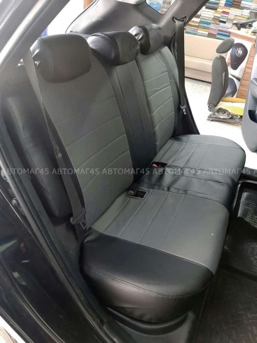 Экстрим  чехлы универсальные экокожа черный серый комплект    фото 3