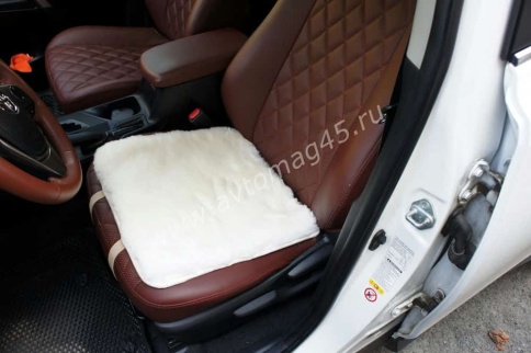 Накидка  подушка на сиденье короткий ворс белый 45х45см    фото 2