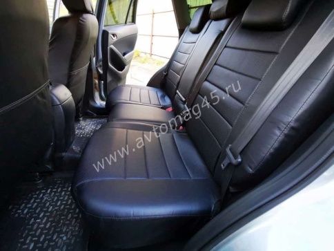 Авточехлы  Mazda CX-5 Мазда СХ-5 низ 1/1 верх 3/3 экокожа черная    фото 9