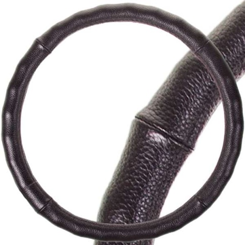 Skyway  оплетка руля кожа гладкая черная Real-6 глянец размер М    фото 1