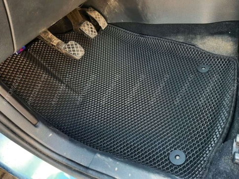 EVA ЭВА 3D коврики в салон Volkswagen Polo 20-22г лифтбэк Skoda Rapid 12-23г черн рис ромб компл 5шт фото 4