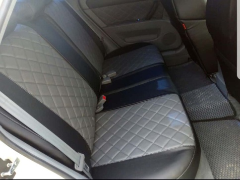 Драйв  чехлы универсальные экокожа Ромбы черный серый комплект    фото 6