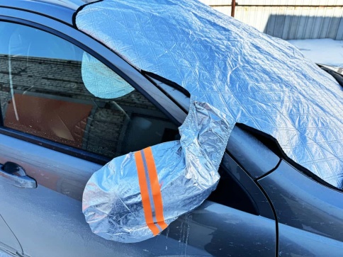 Накидка защитная от наледи и солнца на лобовое стекло 143см х 108см с ушами   фото 6