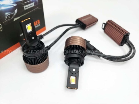 AOZOOM лампы LED 2шт H11 H8 H9 12В 55W 5500K 6000Lm  с обманкой гарантия 6мес    фото 4