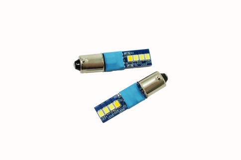 Ruzoom лампа светодиодная LED T4W BA9S 8SMD c цоколем 6000K 950Lm одноконт белая 2шт  фото 2