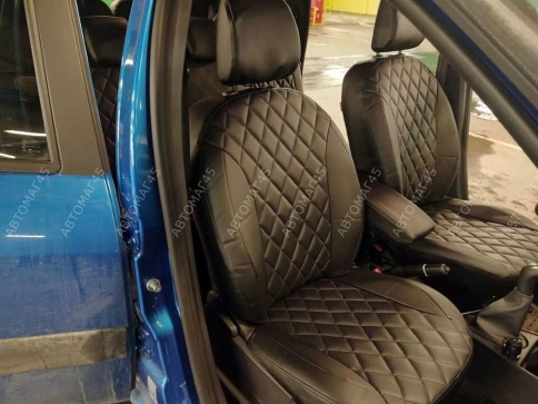 Авточехлы  Lada Largus Ларгус Largus Cross 7 местный экокожа черный с 2021г рейстал Динас  фото 4