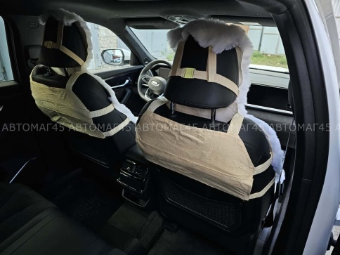 Накидки  короткий ворс мутон белый на коже 140х55см 2шт    фото 7