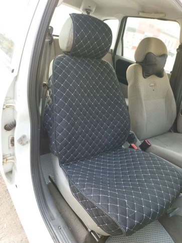 Чехлы  накидки на сиденье лен 2Д серый передние 2шт LEX   фото 4