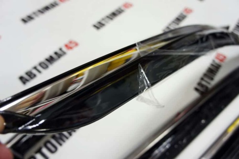 Дефлекторы окон Toyota RAV4 XA50 Тойота РАВ4 ХА50 2018-2025г с хромом комплект 4шт    фото 2