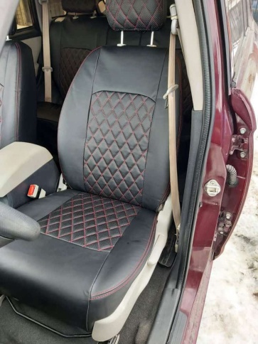 Авточехлы  Lifan Лифан X-60 2012-2022г экокожа черный ромб    фото 3