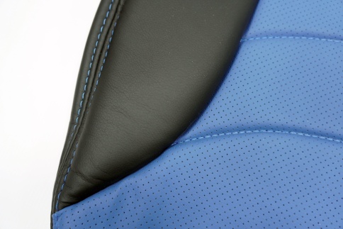 Авточехлы Recaro Газель трехместная экокожа черная синяя СанАвто   фото 3