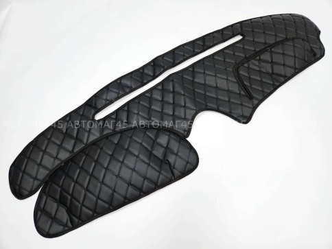 Накидка на панель Lada Kalina Калина 1 04-13г без подушки безопасности с черной ниткой экокожа  фото 5
