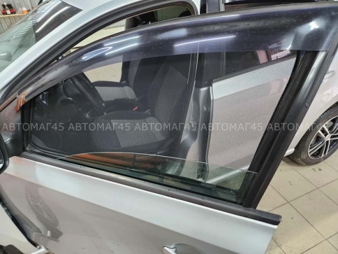 TLT  каркасные шторки на магнитах Volkswagen Polo Поло седан 2010-2020г передние 2шт стандарт 10% фото 9