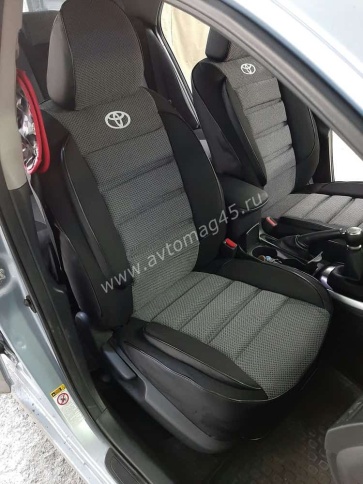 Авточехлы  Toyota Corolla Тойота Королла 2007-2013г кузов 150 жаккард черно-серый Ижевск    фото 7