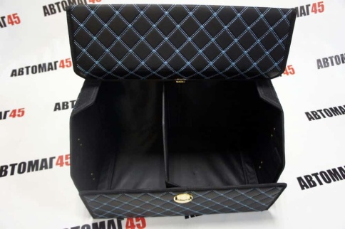 Органайзер  багажника кофр экокожа черный с синей ниткой 70 x 30 x 30см MAXIMAL Big   фото 5