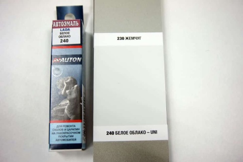 АВТОН  краска с кисточкой Белое облако 240 Лада Lada металлик 8мл фото 4
