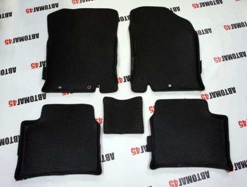 EVA ЭВА 3D коврики в салон Kia Rio 2011-2017г Solaris 2011-2017г черн рис ромб комп 5шт CITY  фото 4