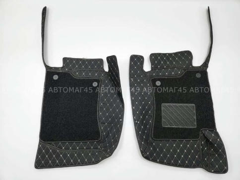 Ковры  5D экокожа Toyota Land Cruiser Prado 150 с 09-18г черный с беж.ниткой+ворс компл Like АКЦИЯ!  фото 5