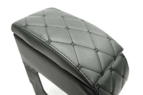 Подлокотник уни Ваз 2110 Almera Accent Logan Dust 10-21г 1пок Kaptur Larg черн с черн.н. ромб экокож фото 5