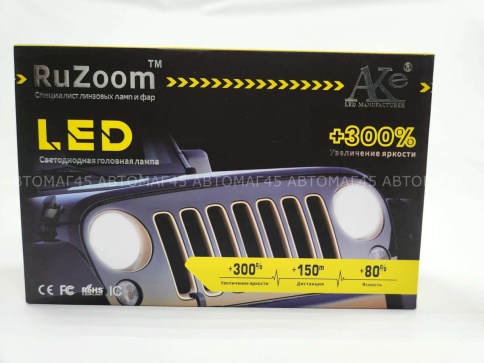 Ruzoom F9A-T2  светодиодные лампы LED 2шт H1 12В 60W 6000K 6000Lm гарантия 6мес    фото 2