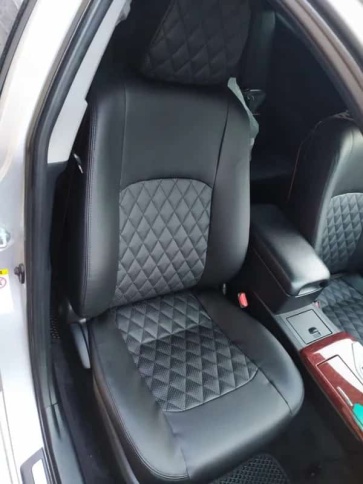 Авточехлы  Toyota Camry Тойота Камри 2012-2018г кузов V50-55 экокожа черная красная нить ромб    фото 2