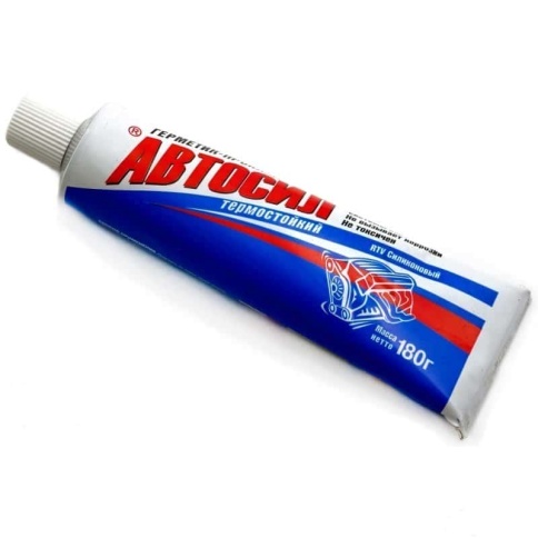 Автосил  герметик прокладка силиконовый термостойкий -50+300С 180г серый    фото 2
