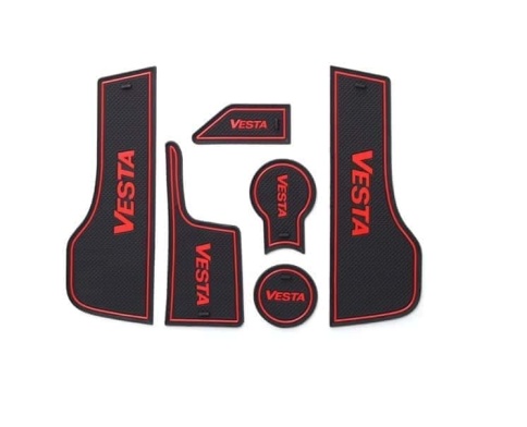 Коврики в ниши Лада Lada Веста Vesta красные буквы 6пр. фото 1