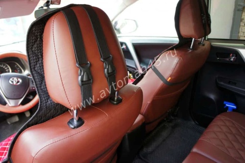 Автотренд  Накидки на сиденье на силиконе без боков велюр красный 2шт    фото 8