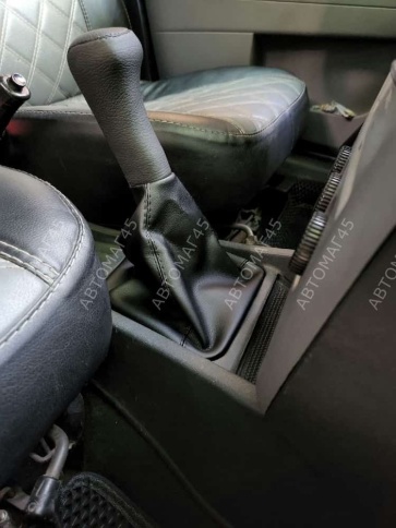 Skyway  Ручка КПП с чехлом Лада Приора экокожа черная    фото 5