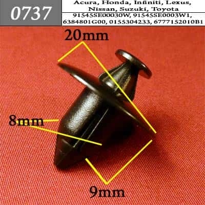 0737 Клипса пистон для Acura Honda Infiniti Lexus Nissan Suzuki Toyota   фото 1