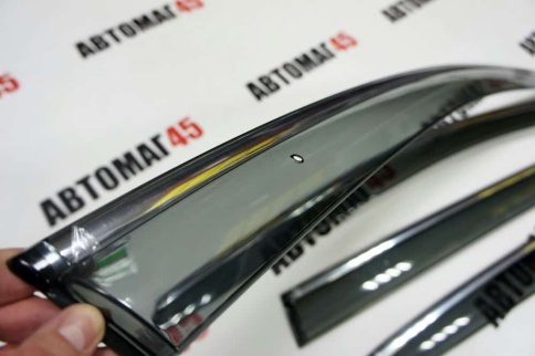 Дефлекторы окон Volkswagen Golf 7 Фольцваген Гольф 7 2012-2019г хром молдинг комплект 4шт    фото 2