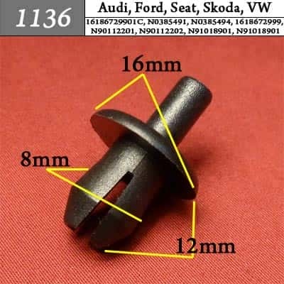 1136 Клипса пистон для Audi Ford Seat Skoda Volkswagen фото 1