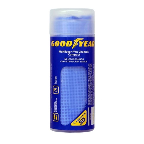 GOODYEAR  салфетка замша большая в тубе синяя с 3D эффектом 43х64см    фото 3