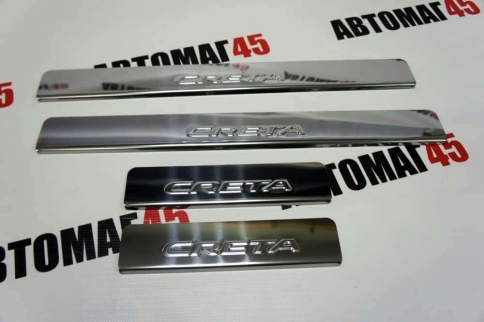 Dollex  Накладки на пороги  Hyundai Creta 1 Хендай Крета 1 2015-2021г 4 шт нержавейка    фото 4