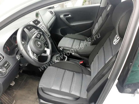 Авточехлы  Volkswagen Polo Фольцваген Поло седан 2/3 2010-2020г жаккард серый Ижевск    фото 9