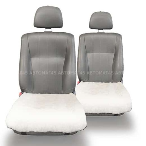 Накидка  подушка на сиденье короткий ворс белый шерсть 60%    фото 4