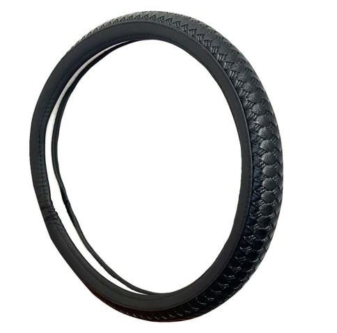 Maximal  оплетка руля экокожа черная ромб черная нитка размер 37-39см HT-25 BLBL  фото 1