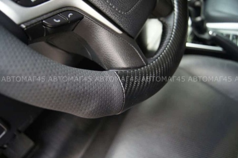 Maximal  оплетка руля экокожа перфорация+карбон черная размер 37-39см SC01BL-BL фото 6