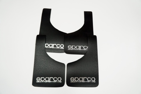 Azard Sparco  брызговики универсальные спортивные пластиковые 40х23 см малые черные 4шт    фото 2