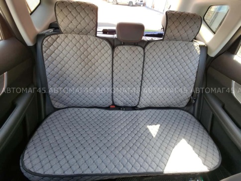 Чехлы  накидки на сиденье лен 2Д черный задний ряд 3шт LEX   фото 1